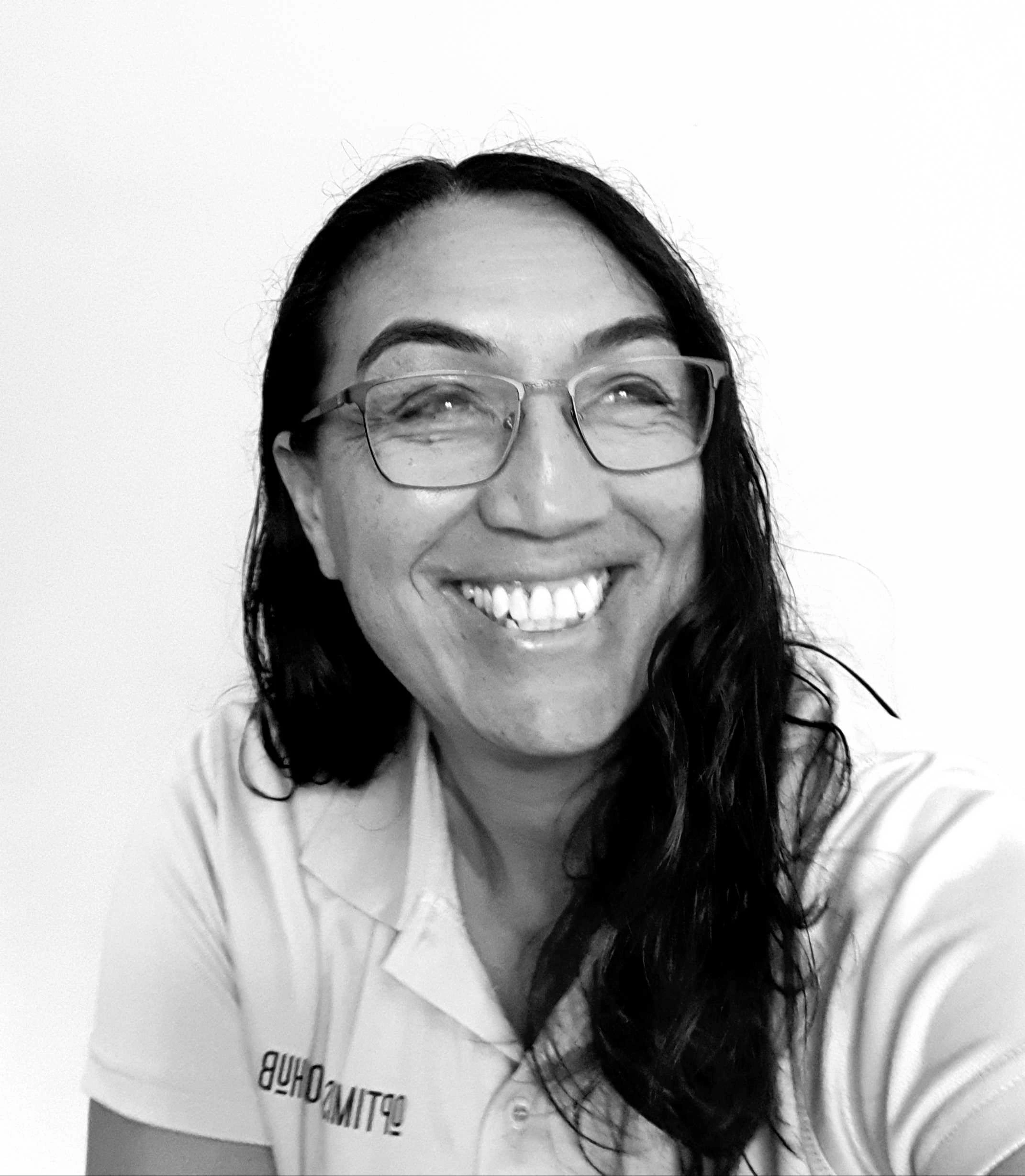 pandora fruean, lady with glasses smiling bight
